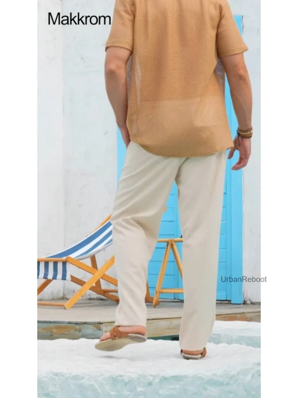 Lightweight Summer Casual Pants with Pockets, Drawstring, Straight Leg